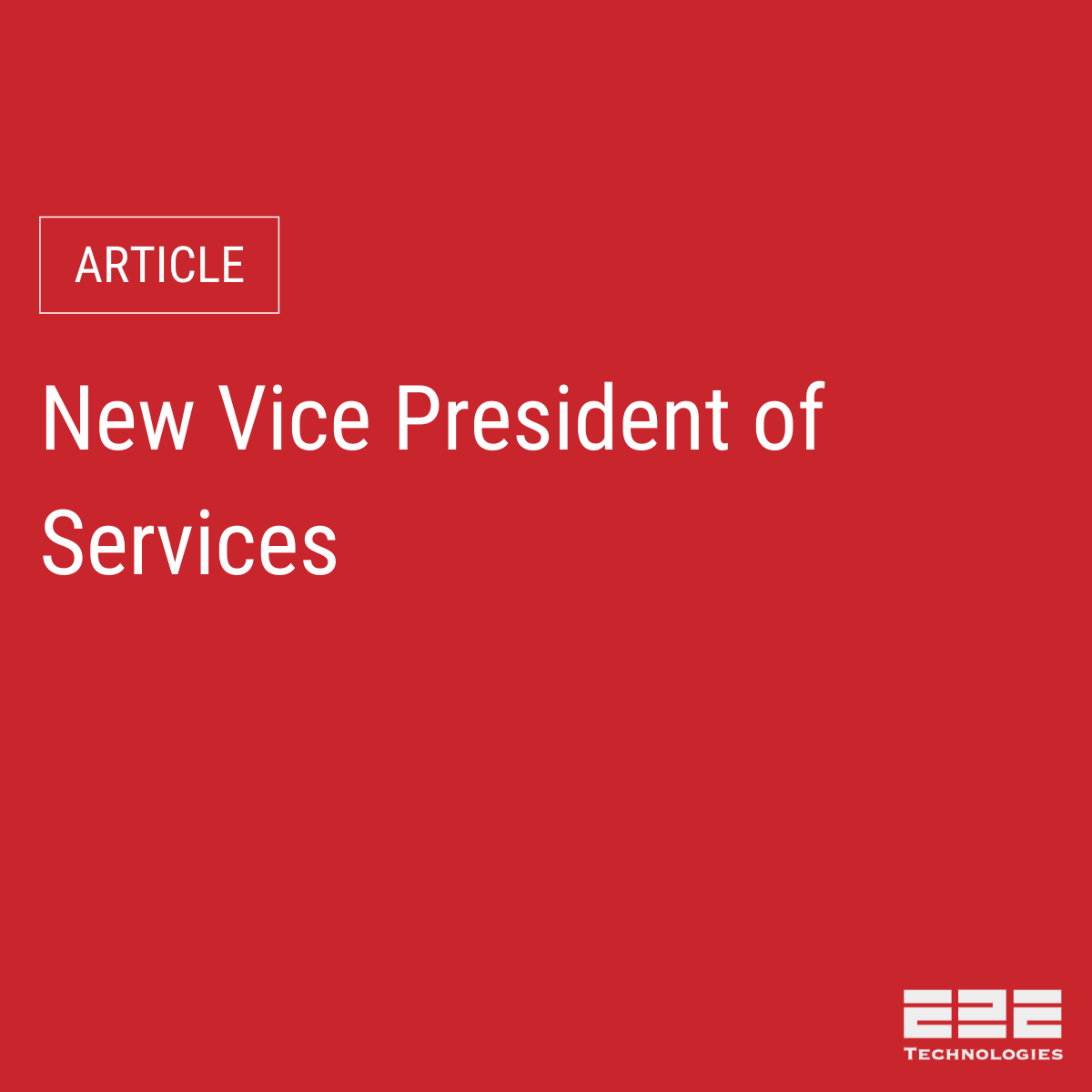 New Vice President of Services